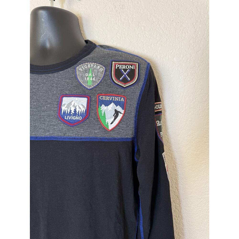 Alp-n-Rock Shirt Long Sleeve Crew Neck Patches Aspen Ski Colorblock Mens Small - Picture 3 of 10